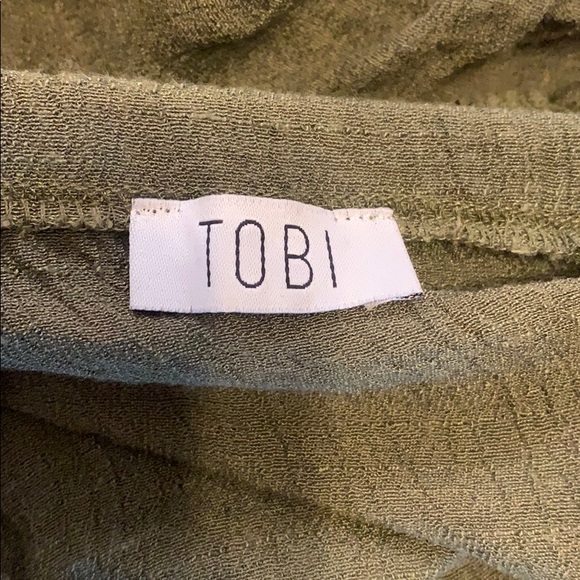 Tobi green off the shoulders embroidered top - Picture 4 of 4